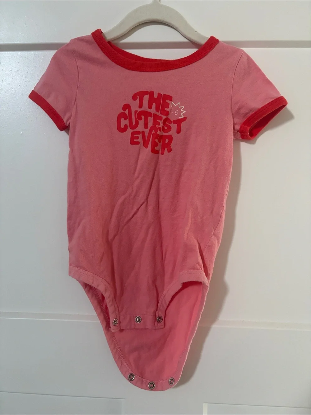 Carter’s Baby Girl Pink Short-Sleeve One-Piece Bodysuit - 